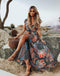 Bohemian maxi skirt with printed short sleeves - ROUTINE FASHION